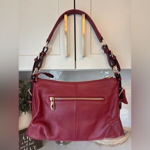 Kattee Red Pebble Leather Hobo Shoulder Bag New with Tags
